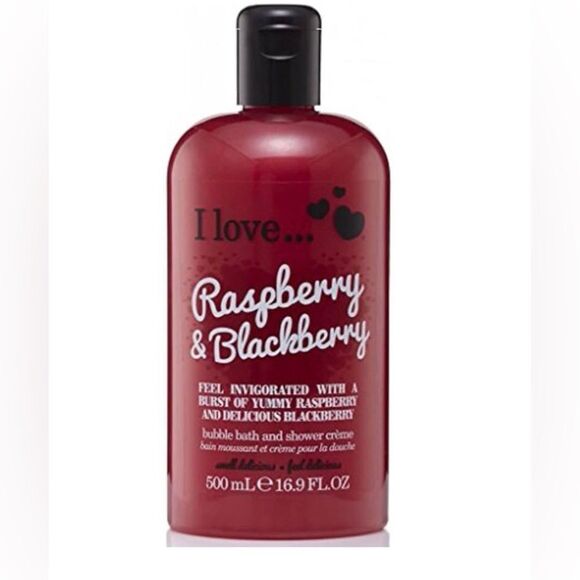 I LOVE ... - NWT - Raspberry &  Blackberry Bubble Bath & Shower Gel. 16.9 fl. oz - Picture 4 of 13